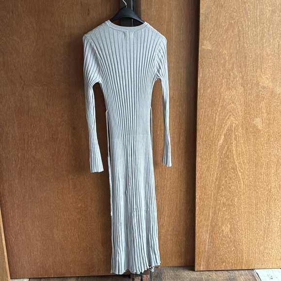 NWT DISSH Ada silver long sleeve ribbed dress - Picture 4 of 7